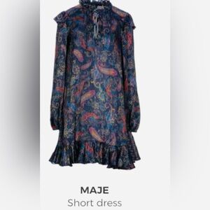 MAJE Blue with gold v- neck mini dress size T1
C$125 C$475 worn once